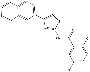 2,5-dichloro-N-[4-(2-naphthyl)-1,3-thiazol-2-yl]benzamide 化学構造式