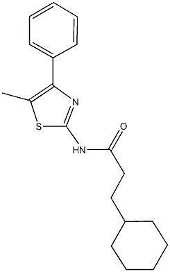 3-cyclohexyl-N-(5-methyl-4-phenyl-1,3-thiazol-2-yl)propanamide,352679-25-5,结构式