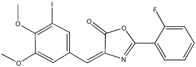 2-(2-fluorophenyl)-4-(3-iodo-4,5-dimethoxybenzylidene)-1,3-oxazol-5(4H)-one Structure