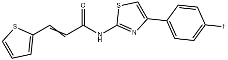 N-[4-(4-fluorophenyl)-1,3-thiazol-2-yl]-3-(2-thienyl)acrylamide,352679-37-9,结构式