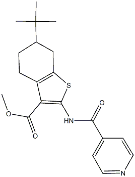 methyl 6-tert-butyl-2-(isonicotinoylamino)-4,5,6,7-tetrahydro-1-benzothiophene-3-carboxylate Struktur