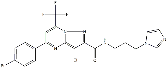 5-(4-bromophenyl)-3-chloro-N-[3-(1H-imidazol-1-yl)propyl]-7-(trifluoromethyl)pyrazolo[1,5-a]pyrimidine-2-carboxamide Structure