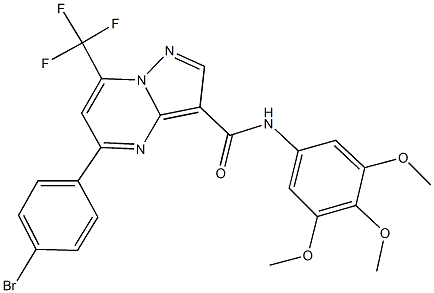 5-(4-bromophenyl)-7-(trifluoromethyl)-N-(3,4,5-trimethoxyphenyl)pyrazolo[1,5-a]pyrimidine-3-carboxamide Struktur