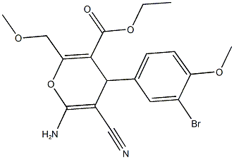 ethyl 6-amino-4-(3-bromo-4-methoxyphenyl)-5-cyano-2-(methoxymethyl)-4H-pyran-3-carboxylate,352679-90-4,结构式