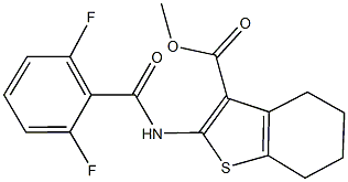 methyl 2-[(2,6-difluorobenzoyl)amino]-4,5,6,7-tetrahydro-1-benzothiophene-3-carboxylate Struktur