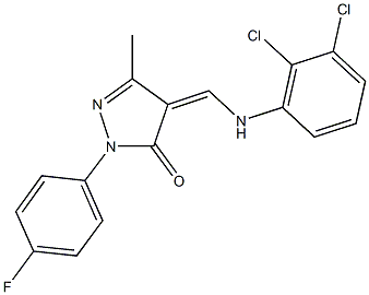 4-[(2,3-dichloroanilino)methylene]-2-(4-fluorophenyl)-5-methyl-2,4-dihydro-3H-pyrazol-3-one,352681-76-6,结构式