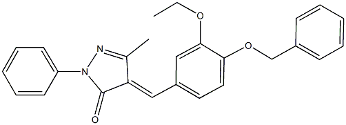 4-[4-(benzyloxy)-3-ethoxybenzylidene]-5-methyl-2-phenyl-2,4-dihydro-3H-pyrazol-3-one Structure