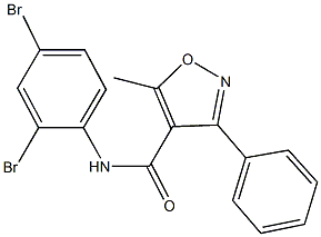 N-(2,4-dibromophenyl)-5-methyl-3-phenyl-4-isoxazolecarboxamide Structure