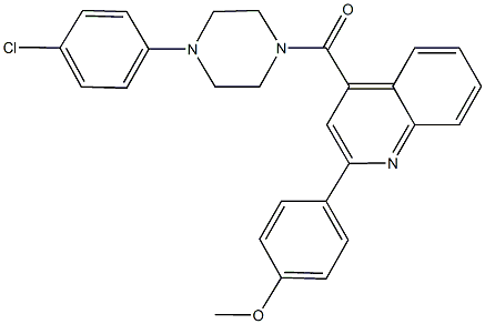 4-{[4-(4-chlorophenyl)-1-piperazinyl]carbonyl}-2-(4-methoxyphenyl)quinoline Struktur