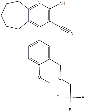 2-amino-4-{4-methoxy-3-[(2,2,2-trifluoroethoxy)methyl]phenyl}-6,7,8,9-tetrahydro-5H-cyclohepta[b]pyridine-3-carbonitrile|