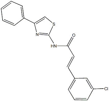 3-(3-chlorophenyl)-N-(4-phenyl-1,3-thiazol-2-yl)acrylamide,352682-33-8,结构式