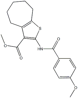 methyl 2-[(4-methoxybenzoyl)amino]-5,6,7,8-tetrahydro-4H-cyclohepta[b]thiophene-3-carboxylate Structure