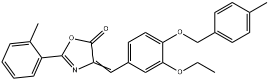 4-{3-ethoxy-4-[(4-methylbenzyl)oxy]benzylidene}-2-(2-methylphenyl)-1,3-oxazol-5(4H)-one Structure