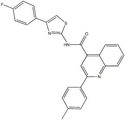 N-[4-(4-fluorophenyl)-1,3-thiazol-2-yl]-2-(4-methylphenyl)-4-quinolinecarboxamide,352682-79-2,结构式