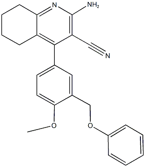 2-amino-4-[4-methoxy-3-(phenoxymethyl)phenyl]-5,6,7,8-tetrahydro-3-quinolinecarbonitrile Structure