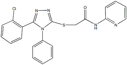 2-{[5-(2-chlorophenyl)-4-phenyl-4H-1,2,4-triazol-3-yl]sulfanyl}-N-(2-pyridinyl)acetamide 结构式