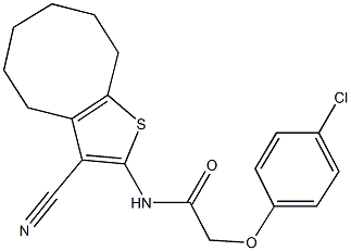 2-(4-chlorophenoxy)-N-(3-cyano-4,5,6,7,8,9-hexahydrocycloocta[b]thien-2-yl)acetamide,352682-98-5,结构式