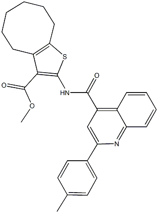 352683-52-4 methyl 2-({[2-(4-methylphenyl)-4-quinolinyl]carbonyl}amino)-4,5,6,7,8,9-hexahydrocycloocta[b]thiophene-3-carboxylate