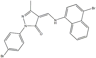 4-{[(4-bromo-1-naphthyl)amino]methylene}-2-(4-bromophenyl)-5-methyl-2,4-dihydro-3H-pyrazol-3-one,352683-65-9,结构式