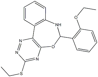 6-(2-ethoxyphenyl)-3-(ethylsulfanyl)-6,7-dihydro[1,2,4]triazino[5,6-d][3,1]benzoxazepine Struktur