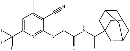 N-[1-(1-adamantyl)ethyl]-2-{[3-cyano-4-methyl-6-(trifluoromethyl)-2-pyridinyl]sulfanyl}acetamide|