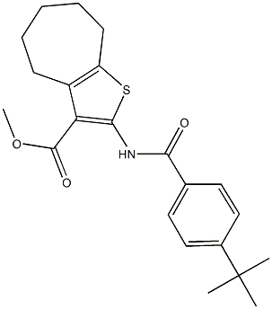 methyl 2-[(4-tert-butylbenzoyl)amino]-5,6,7,8-tetrahydro-4H-cyclohepta[b]thiophene-3-carboxylate Struktur