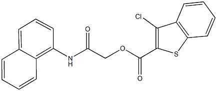 2-(1-naphthylamino)-2-oxoethyl 3-chloro-1-benzothiophene-2-carboxylate 化学構造式