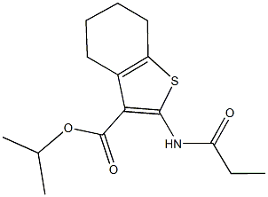 isopropyl 2-(propionylamino)-4,5,6,7-tetrahydro-1-benzothiophene-3-carboxylate 结构式