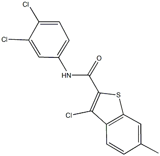 3-chloro-N-(3,4-dichlorophenyl)-6-methyl-1-benzothiophene-2-carboxamide Structure