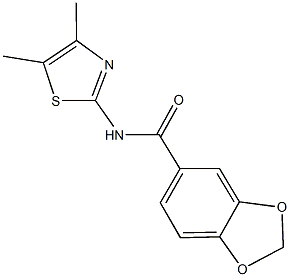 N-(4,5-dimethyl-1,3-thiazol-2-yl)-1,3-benzodioxole-5-carboxamide 化学構造式