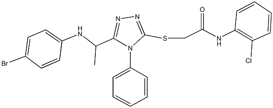 2-({5-[1-(4-bromoanilino)ethyl]-4-phenyl-4H-1,2,4-triazol-3-yl}sulfanyl)-N-(2-chlorophenyl)acetamide|