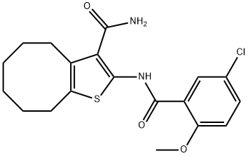 2-[(5-chloro-2-methoxybenzoyl)amino]-4,5,6,7,8,9-hexahydrocycloocta[b]thiophene-3-carboxamide Structure