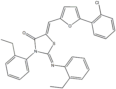 352685-71-3 5-{[5-(2-chlorophenyl)-2-furyl]methylene}-3-(2-ethylphenyl)-2-[(2-ethylphenyl)imino]-1,3-thiazolidin-4-one