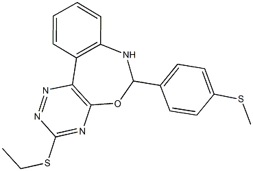 3-(ethylsulfanyl)-6-[4-(methylsulfanyl)phenyl]-6,7-dihydro[1,2,4]triazino[5,6-d][3,1]benzoxazepine 结构式