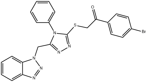 2-{[5-(1H-1,2,3-benzotriazol-1-ylmethyl)-4-phenyl-4H-1,2,4-triazol-3-yl]sulfanyl}-1-(4-bromophenyl)ethanone Structure