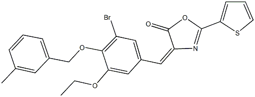 4-{3-bromo-5-ethoxy-4-[(3-methylbenzyl)oxy]benzylidene}-2-(2-thienyl)-1,3-oxazol-5(4H)-one Structure