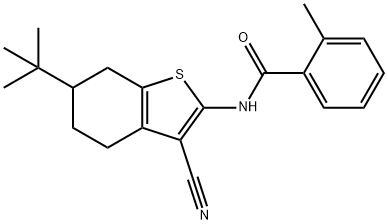 N-[6-(tert-butyl)-3-cyano-4,5,6,7-tetrahydro-1-benzothiophen-2-yl]-2-methylbenzamide Structure