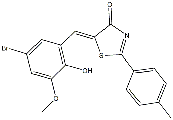 5-(5-bromo-2-hydroxy-3-methoxybenzylidene)-2-(4-methylphenyl)-1,3-thiazol-4(5H)-one Structure