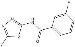3-fluoro-N-(5-methyl-1,3,4-thiadiazol-2-yl)benzamide 化学構造式