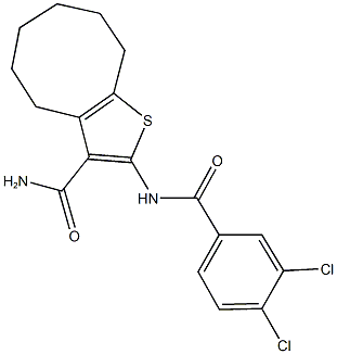 2-[(3,4-dichlorobenzoyl)amino]-4,5,6,7,8,9-hexahydrocycloocta[b]thiophene-3-carboxamide|