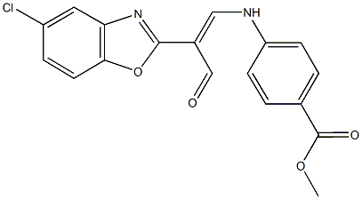 methyl 4-{[2-(5-chloro-1,3-benzoxazol-2-yl)-3-oxo-1-propenyl]amino}benzoate Structure