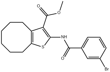 methyl 2-[(3-bromobenzoyl)amino]-4,5,6,7,8,9-hexahydrocycloocta[b]thiophene-3-carboxylate Structure