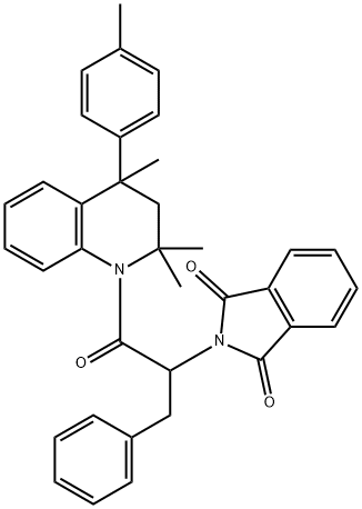 2-[1-benzyl-2-oxo-2-(2,2,4-trimethyl-4-(4-methylphenyl)-3,4-dihydro-1(2H)-quinolinyl)ethyl]-1H-isoindole-1,3(2H)-dione,352687-01-5,结构式