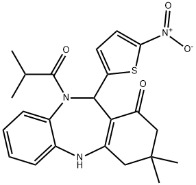 352687-16-2 11-{5-nitro-2-thienyl}-10-isobutyryl-3,3-dimethyl-2,3,4,5,10,11-hexahydro-1H-dibenzo[b,e][1,4]diazepin-1-one