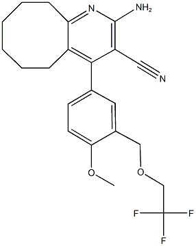 2-amino-4-{4-methoxy-3-[(2,2,2-trifluoroethoxy)methyl]phenyl}-5,6,7,8,9,10-hexahydrocycloocta[b]pyridine-3-carbonitrile Structure