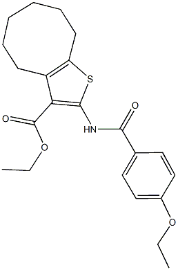 ethyl 2-[(4-ethoxybenzoyl)amino]-4,5,6,7,8,9-hexahydrocycloocta[b]thiophene-3-carboxylate Struktur