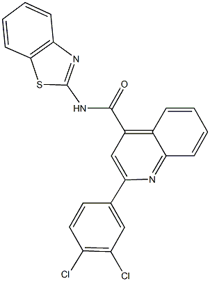 N-(1,3-benzothiazol-2-yl)-2-(3,4-dichlorophenyl)-4-quinolinecarboxamide Structure