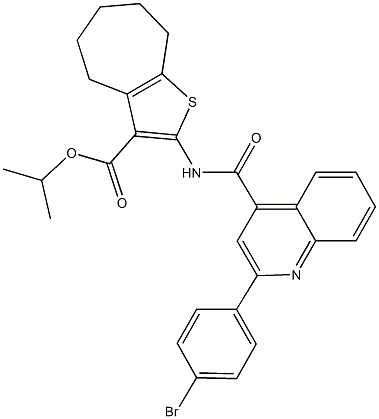 isopropyl 2-({[2-(4-bromophenyl)-4-quinolinyl]carbonyl}amino)-5,6,7,8-tetrahydro-4H-cyclohepta[b]thiophene-3-carboxylate Structure