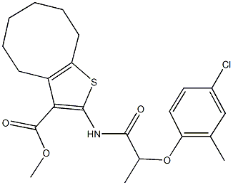 methyl 2-{[2-(4-chloro-2-methylphenoxy)propanoyl]amino}-4,5,6,7,8,9-hexahydrocycloocta[b]thiophene-3-carboxylate Structure