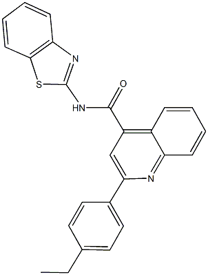 N-(1,3-benzothiazol-2-yl)-2-(4-ethylphenyl)-4-quinolinecarboxamide Structure
